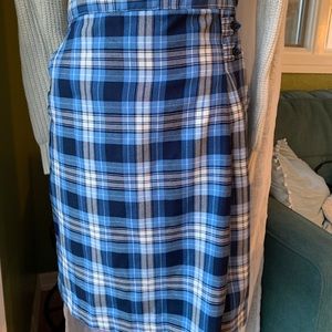 Lands End Blue School Style Pencil Skirt